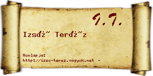 Izsó Teréz névjegykártya